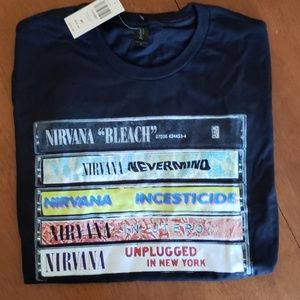 Nirvana Blk Tee Size Med Unisex